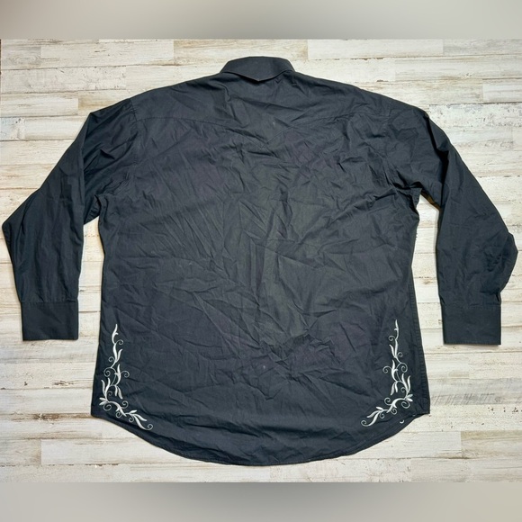 Brooks & Dunn Collection By Panhandle Slim Long Sleeve Pearl Snap Men XXL Black - Picture 11 of 13